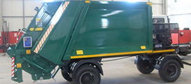 Гидравлический уплотняющий мусорный кузов прицепного типа