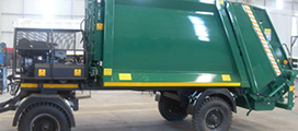 Гидравлический уплотняющий мусорный кузов прицепного типа